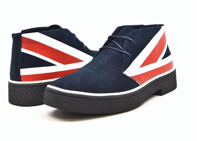 British Walkers Playboy Chukka boots with Union Jack design
